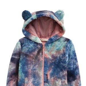 TUCKER + TATE- Colorful Fuzzy Hooded Jacket with Ears size 8